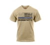 Rothco Desert Sand with Black Flag Thin Blue Line T-Shirt - 3960