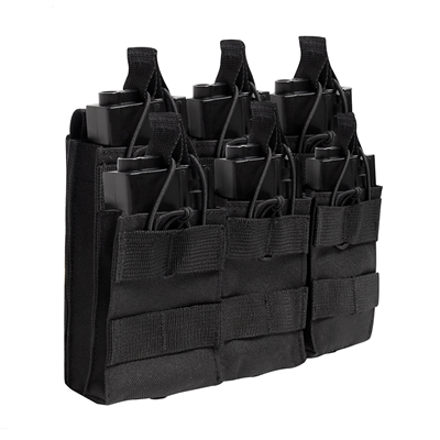 Rothco Black Open Top Six Rifle Mag Pouch - 41006