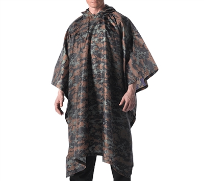 Rothco Digital Woodland Camo Poncho - 4358