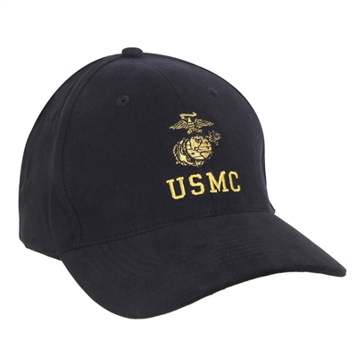 Rothco Black USMC Insignia Cap - 5327