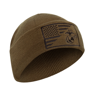 Rothco Coyote USMC US Flag Watch Cap - 5428