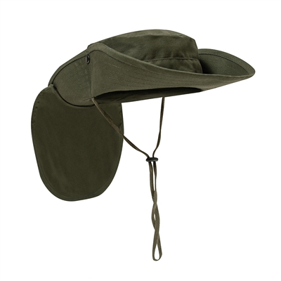 Rothco 5682 Olive Drab Adjustable Boonie Hat With Neck Cover.