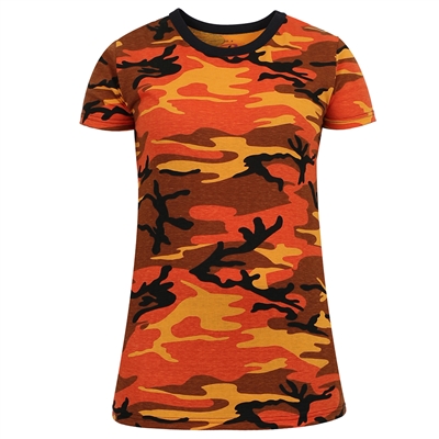 Rothco Womens Savage Orange Camo Longer T-shirt 5738