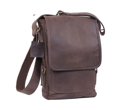 Rothco Brown Leather Military Tech Bag - 57950