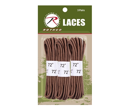 Rothco 3 Pack of Coyote Brown 72 inch Boot Laces 6017