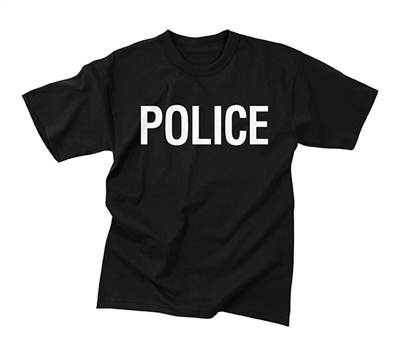 Rothco Black Police 2-Sided T-Shirt - 6612