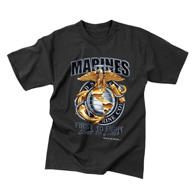 Rothco Black Marines T-Shirt - 80280