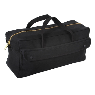 Rothco Black Canvas Jumbo Tool Bag With Brass Zipper - 8150