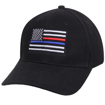 Rothco Thin Blue Line and Red Line Low Profile Flag Cap 8754