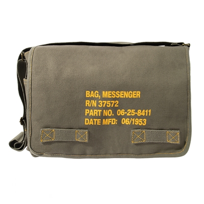 Rothco Canvas Messenger Bag With Military Stencil - 91182