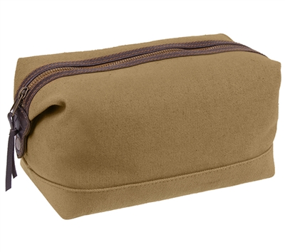 Rothco Coyote Canvas And Leather Travel Kit - 91260