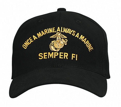 Rothco Black Marine Semper Fi Cap - 9293