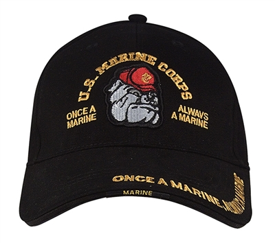 Rothco Black Marines Bulldog Cap - 9339