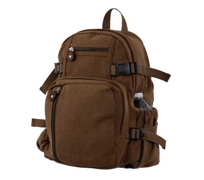 Rothco Brown Vintage Canvas Mini Backpack - 9743