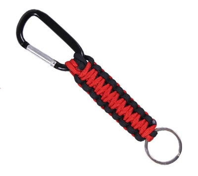 Rothco Red and Black Paracord Keychain with Carabiner - 9804