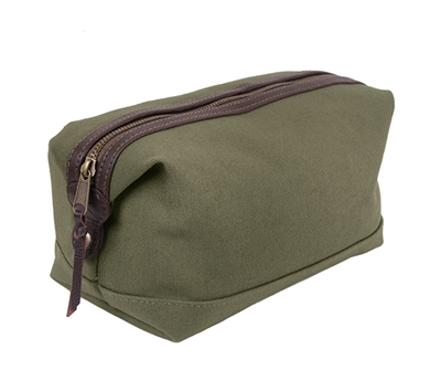 Rothco Olive Drab Canvas And Leather Travel Kit - 9866