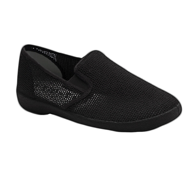 Zig-Zag Black Mesh Slip On - 7207