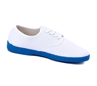 Zig-Zag White Sneaker with Blue Sole - 7222