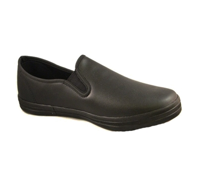 Zig-Zag Black Action Leather Slip On Shoes - 7224