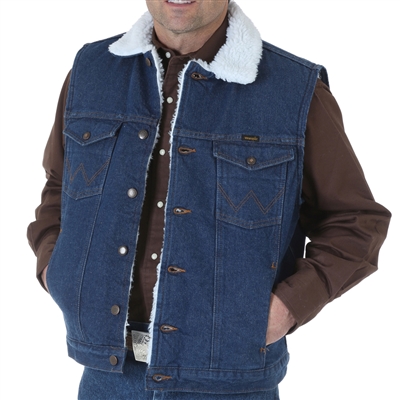 Wrangler Sherpa Lined Denim Vest 74131PW