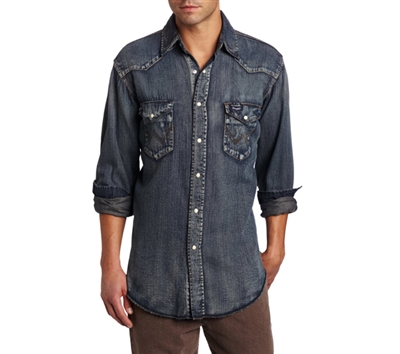 Wrangler jeans Indigo Slub Denim  Western Shirt - MS1039W