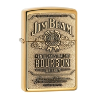 Zippo Jim Beam Brass Emblem Lighter - 254BJB.929