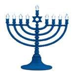 LED Blue Battery-Operated Menorah