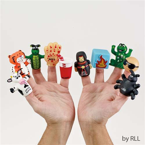 Ten Plagues Vinyl Finger Puppets