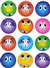Smiley Faces - Large - 12/sheet - 10 pack