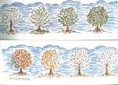 Four Seasons Bulletin Board Border - 4.5 in. x 24 in. - 12 pack