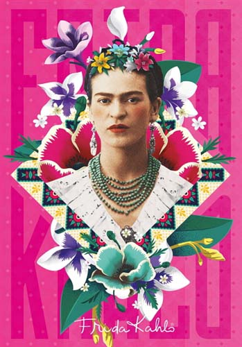 Frida Kahlo Pink 1000-piece Puzzle