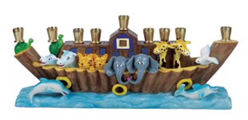 Noah's Ark Ceramic Menorah