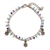 Thin Jewish Star Charm Bracelet - Blues