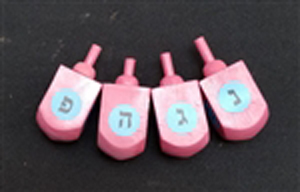 Pink Wooden Miracle Dreidel