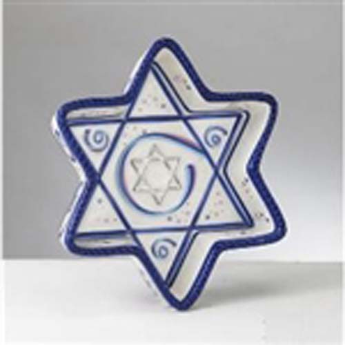 Chanukah Ribbons Star Tidbit Tray