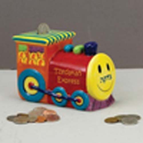 Train Ceramic Tzedakah Box