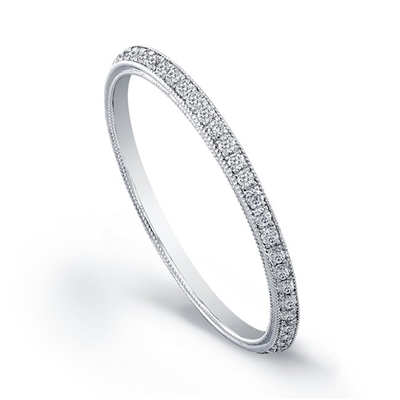 Diamond band with .12ct diamond 14K white gold