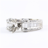 Woman's Semi-mounting 1ct tw 18K white gold