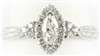 Marquise Halo Ring with Three Diamonds on Sides