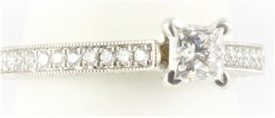 Princess Cut Diamond Solitaire Cathedral Setting
