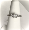 14K White Gold Oval and Pear Engagement Ring