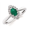 Ladies White Gold Emerald/Diamond Ring