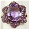 Amethyst 18K Rose Gold Flower Ring