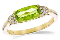 Peridot and Diamond Ring