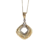 Diamond Pendant .15ctw. 14K Two Tone Gold