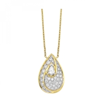 Diamond Teardrop Pendant 14K Yellow Gold 3/4ctw