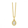 1/3ct. Oval Shape Diamond Pendant 14K Yellow