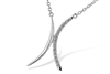 Contemporary Diamond Necklace .14ctw. 14K White