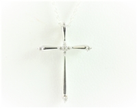 White Gold Cross with Diamond Accents