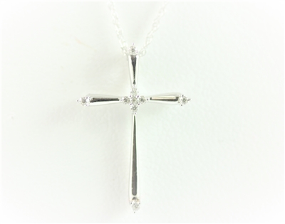 White Gold Cross with Diamond Accents